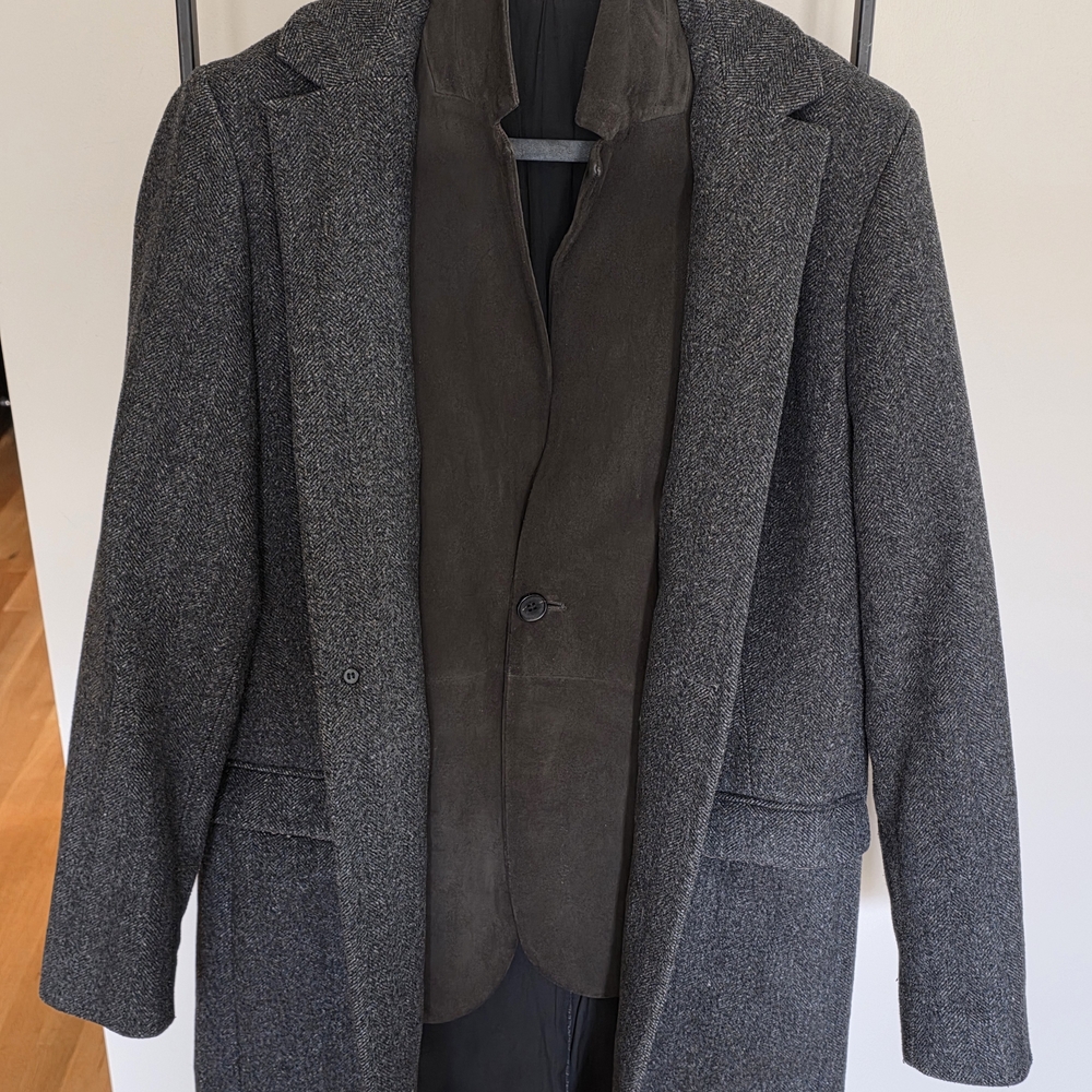 All Saints Charcoal Trench Coat - Picture 3 of 7